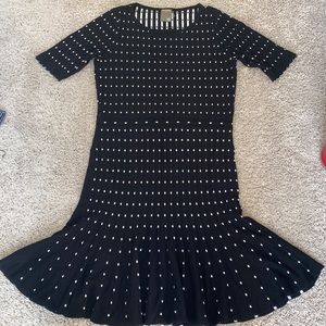 Womens Black and White Polka Dot TAYLOR knit dress Size Medium